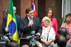 O presidente da OAB Campinas discursou durante o ato público